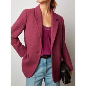 GERARD DAREL Natty Wool Blend Blazer In Magenta SZ 38